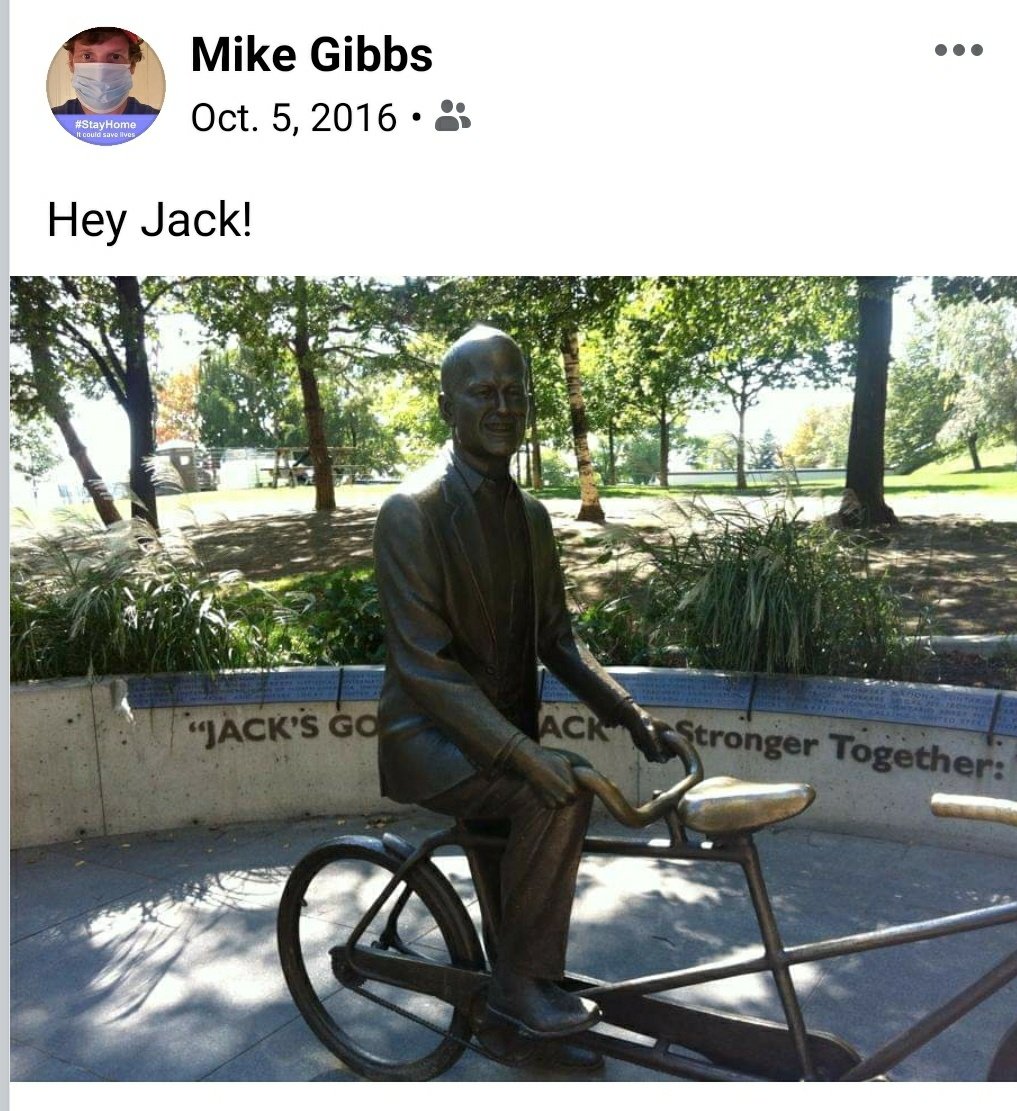 By this time in the summer, I've sat with Jack many times. On the way to Hanlans or walking.I say out loud "Hey Jack!" I stop and reflect. With a cig (I quit)/vape. I feel him. I feel like he can see me and we can chat in some way. This is the first year I haven't seen Jack.