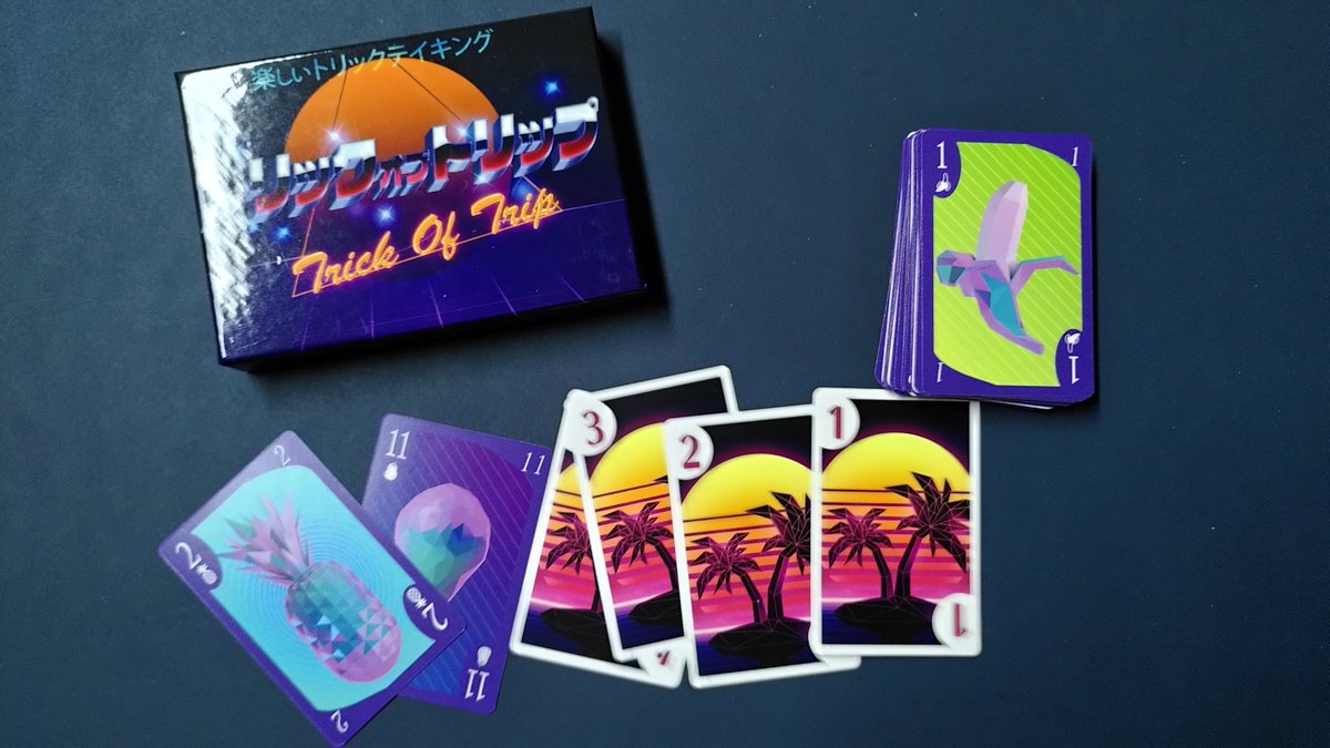 And finally 3 newish games.Trick of trip is a trick taking game with I split you choose and trippy artwork. Madame and Burglar is also tt and 535 is a card shedding game.