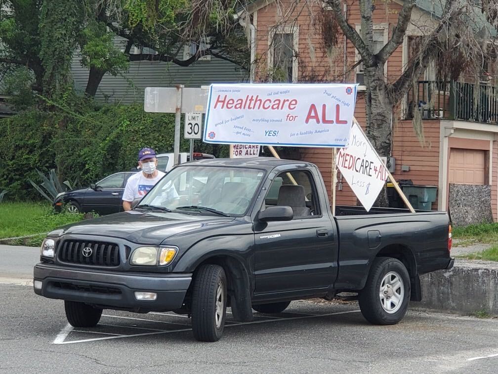 Savannah, Georgia getting ready to kick off their  #MedicareForAll caravan. 