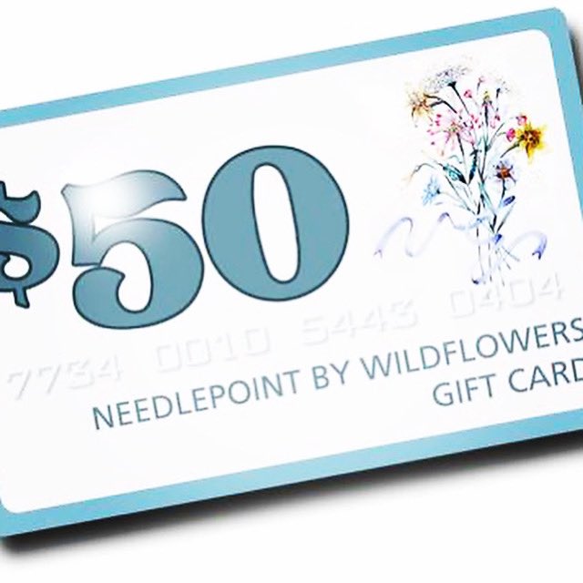 Shopping for someone but not sure what to give them? Give them the gift of choice with a Needlepoint by Wildflowers gift card. #needlepointgifts #needlepointgiftideas #giftcertificate #craftgifts #needlepoint