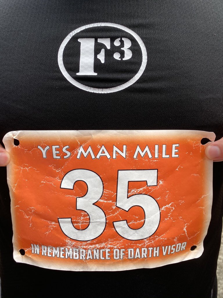 cookie_f3's tweet photo. @F3Alpha 50 PAX took on the #thundermeat endurance challenge Yes Man Mile (20 or 30 mile option) in memory of Darth Visor #orangeforDarth https://t.co/NalEUp10Dl
