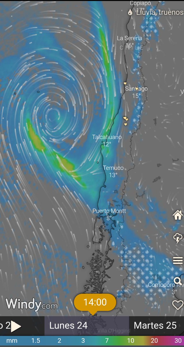 EdoWeatherman's tweet photo. Montos preliminares de 🌧️ X región 24-26/8

Coquimbo 2-10 mm
🌬️Valpo costa 20-45 mm /Interior 5-15 mm
RM. 2-15 mm
🌬️O'Higgins costa 20-45 mm /Interior 10-20 mm
🌬️Maule costa 30-50 mm/ Interior 15-35 mm
Ñuble. 15-35 mm
🌬️Biobío. 35-60 mm.

🌬️Ráfagas de viento sobre 70 km/hr. https://t.co/p8F9ft9wFT