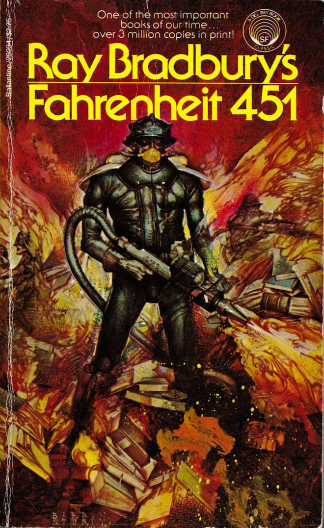 Ironically Ballantine censored parts of Fahrenheit 451 in 1967 to make it more acceptable to high school students. It was also banned in some schools in the late 1980s for vulgarity, particularly the scenes where a Bible is burnt.
