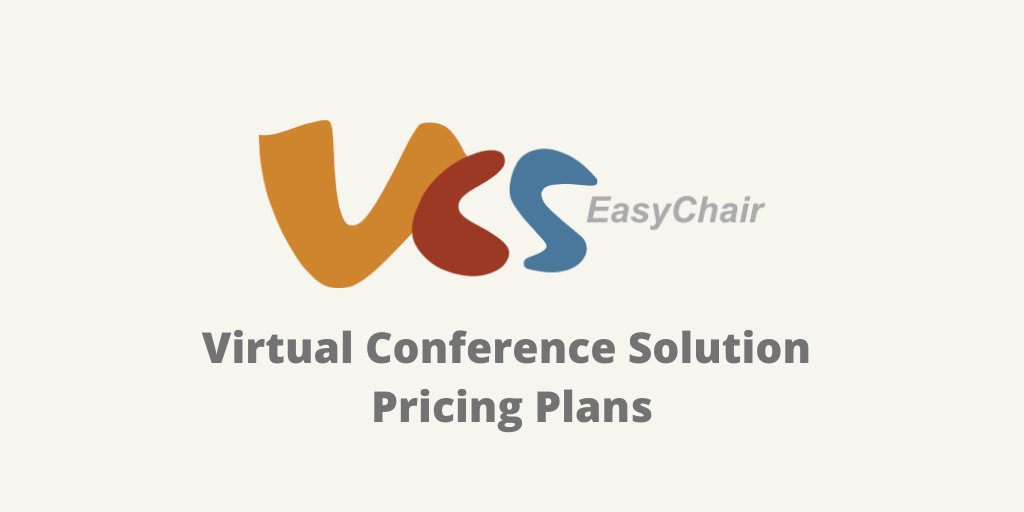 Pricing plans for the world's only dedicated solution for virtual conferences are finally out!

They are divided into three different categories to meet the needs of every conference.

Learn more about each plan at easychair.org/vcs_pricing
