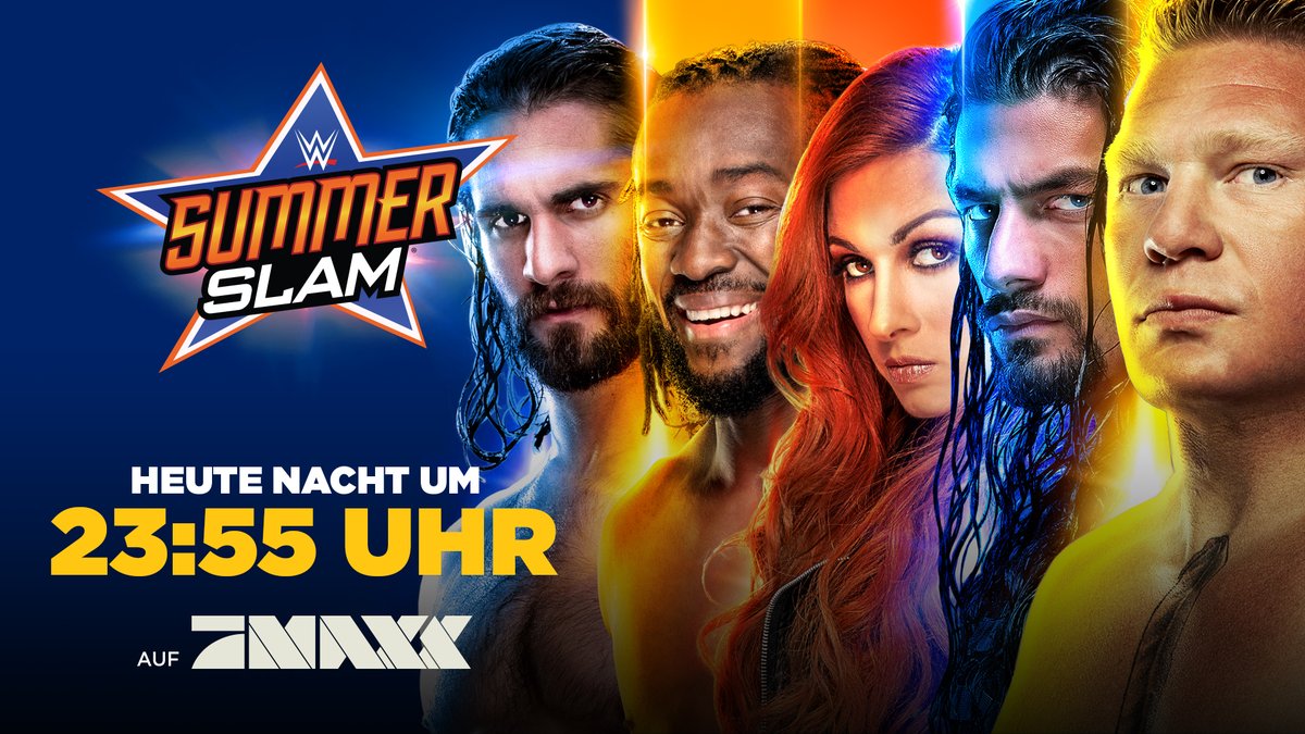 WWEDeutschland's tweet photo. Nach #SmackDown geht es auf @ProSiebenMAXX direkt weiter mit #SummerSlam 2019! 💪😃 #maxxWWE #SummerSlamWeek #WWE https://t.co/wZytOf3w2j