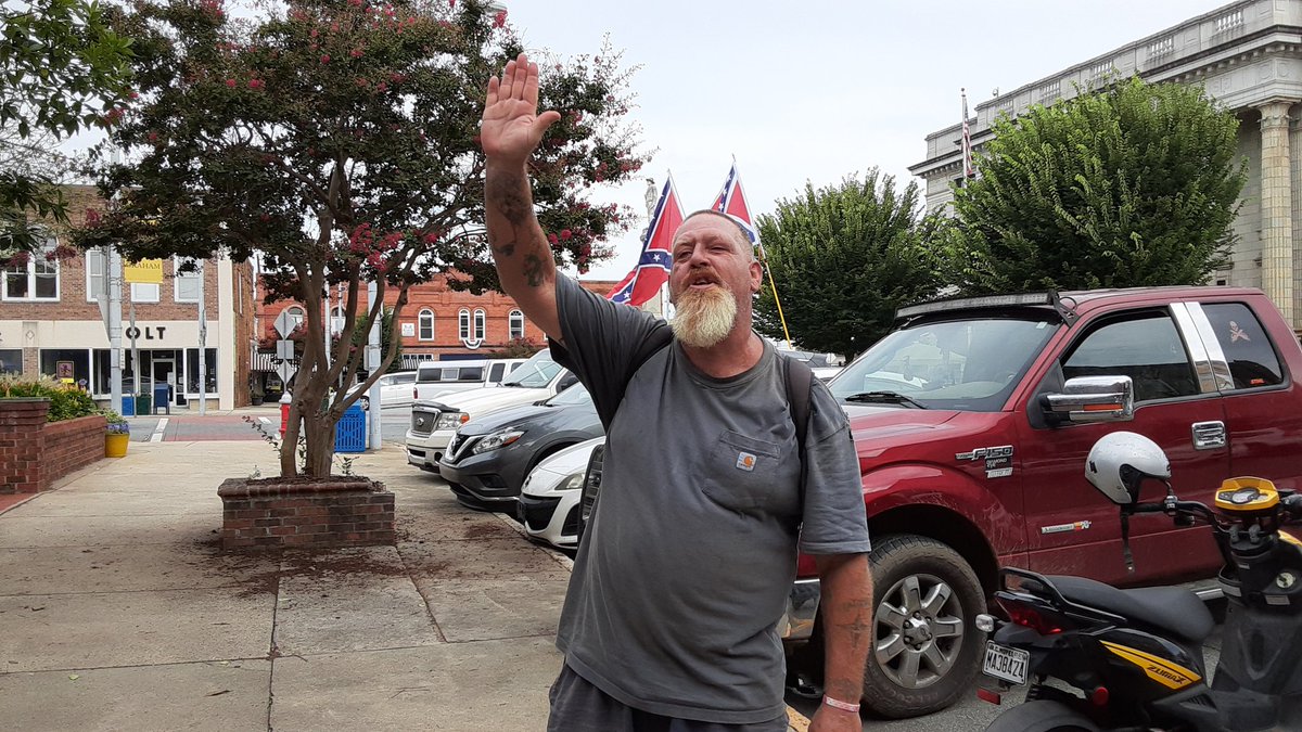 This fucker showed up and started making Nazi salutes.