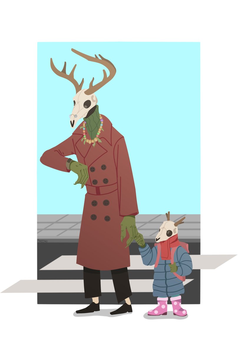 'Back to School'
Lesio and Mr. Leshy come home after a loong day in the city of people. Terrible people.

#art #polishfolk #originalcharacters #leshy #illustration #digitalpainting