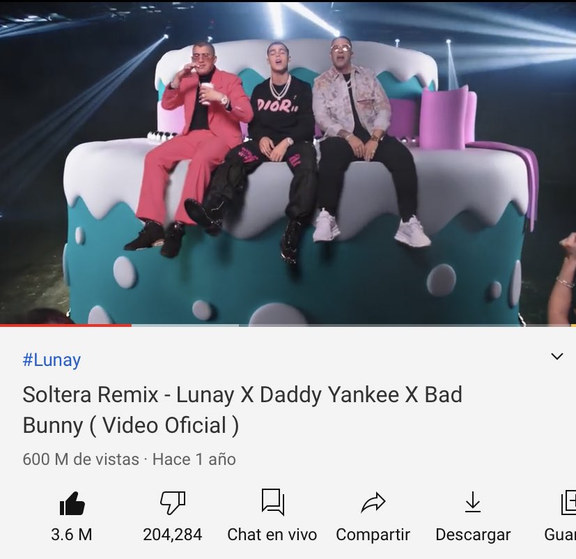 Tatty_Yankee1's tweet photo. El video #SolteraRemix ya cuenta con más de 600 millones de visitas 😍👏🏼🔥🔥🔥 on fire!! Dale play 👉🏼 https://t.co/u058EGctlz @daddy_yankee @lunaypr1 @sanbenito @MaynaNevarez https://t.co/bssJOgIQAt