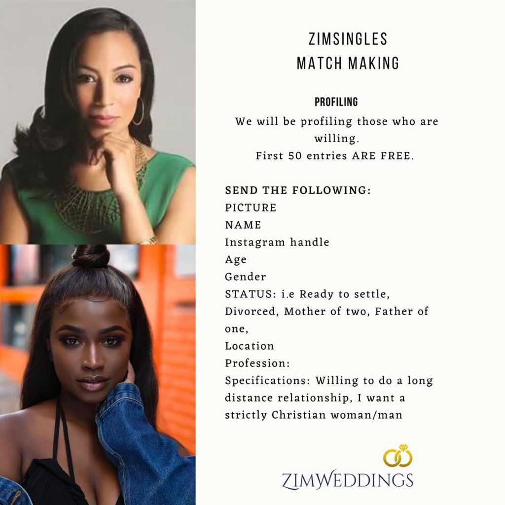 zimwedding's tweet photo. Zimweddings just came through for all the single people!🇿🇼
ZimSinglesMatchmaking is up and running on Instagram https://t.co/bEP2WKn9Ol Go check it out and you never know, your future someone might be an inbox away🤗 https://t.co/GHVfDhSR7n
