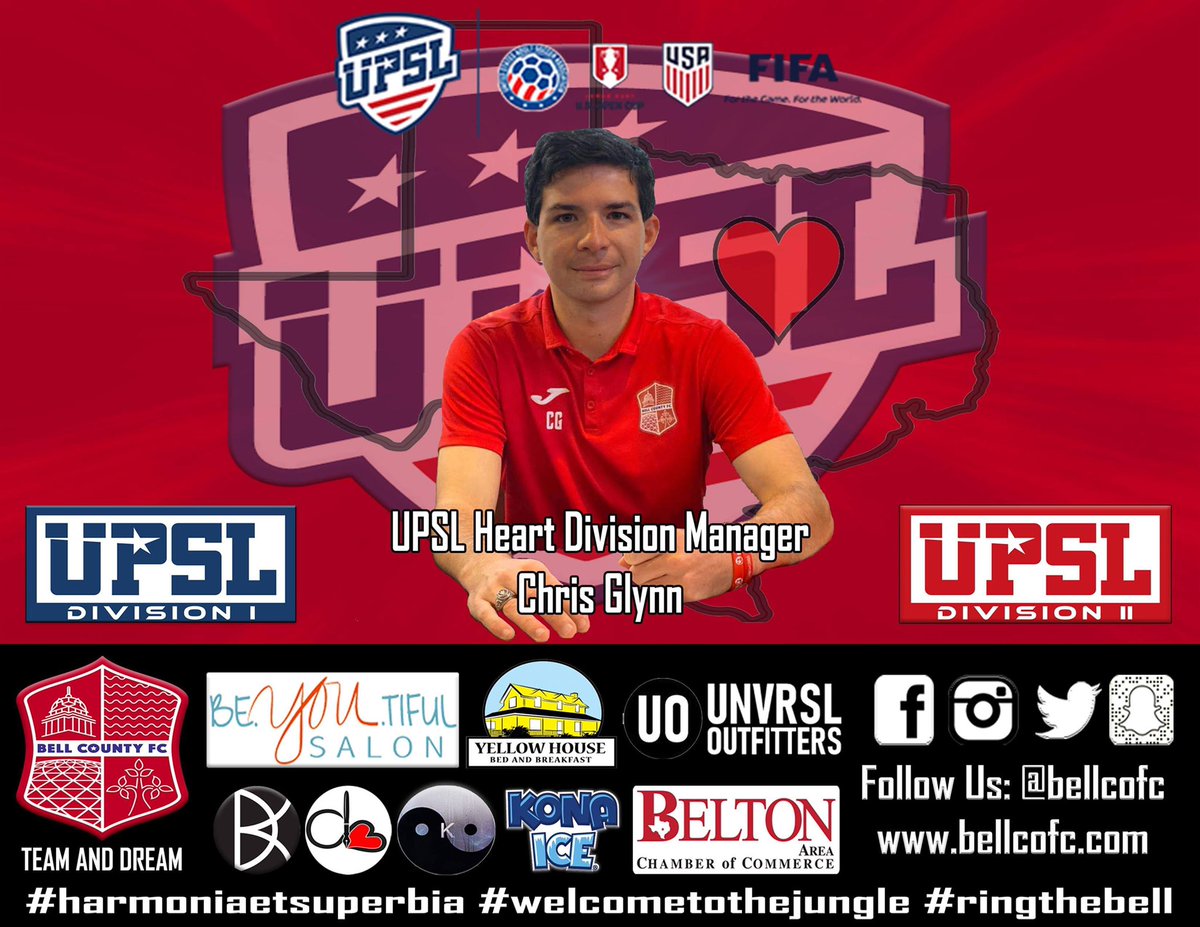 Very special announcement! Our very own President &amp; Club Director @chrisglynn07 has been named by the United Premier Soccer League as the Heart Division Manager in the Central Conference of Texas! Congratulations! 🙌🐯⚽️🤘