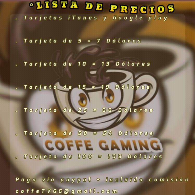 Venta de tarjeta de Google play y iTunes

Diseñador: <a href="/JoseMiguelmb1/">Josemiguel</a>