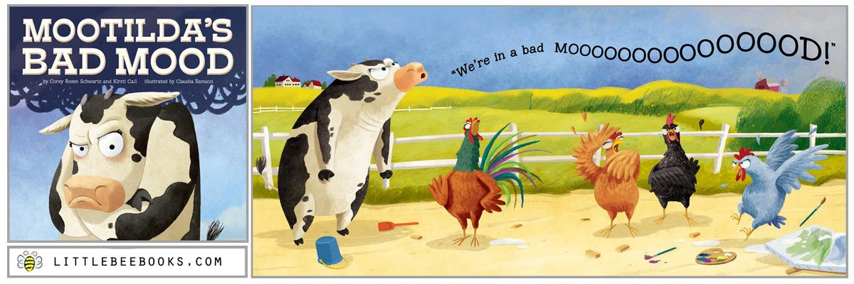 I'm in a bad moooooood.  To cheer myself up, I'm giving away two arcs of MOOTILDA.  RT to enter. Tag a friend &amp; that person can win too. Ends 8/24. #littlebeebooks