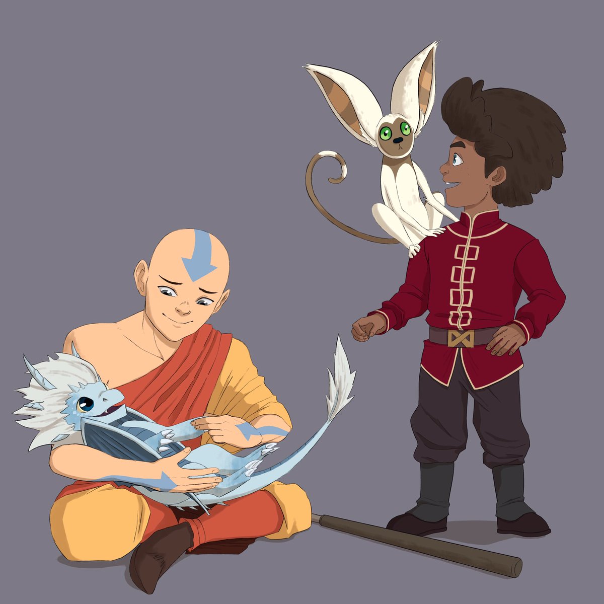 SammiHalligan's tweet photo. ✨Special boys meeting special boys✨
#art #ATLA #tdp #AvatarTheLastAirbender #TheDragonPrince #photoshop #Aang #zym #ezran https://t.co/4LvspYseTJ