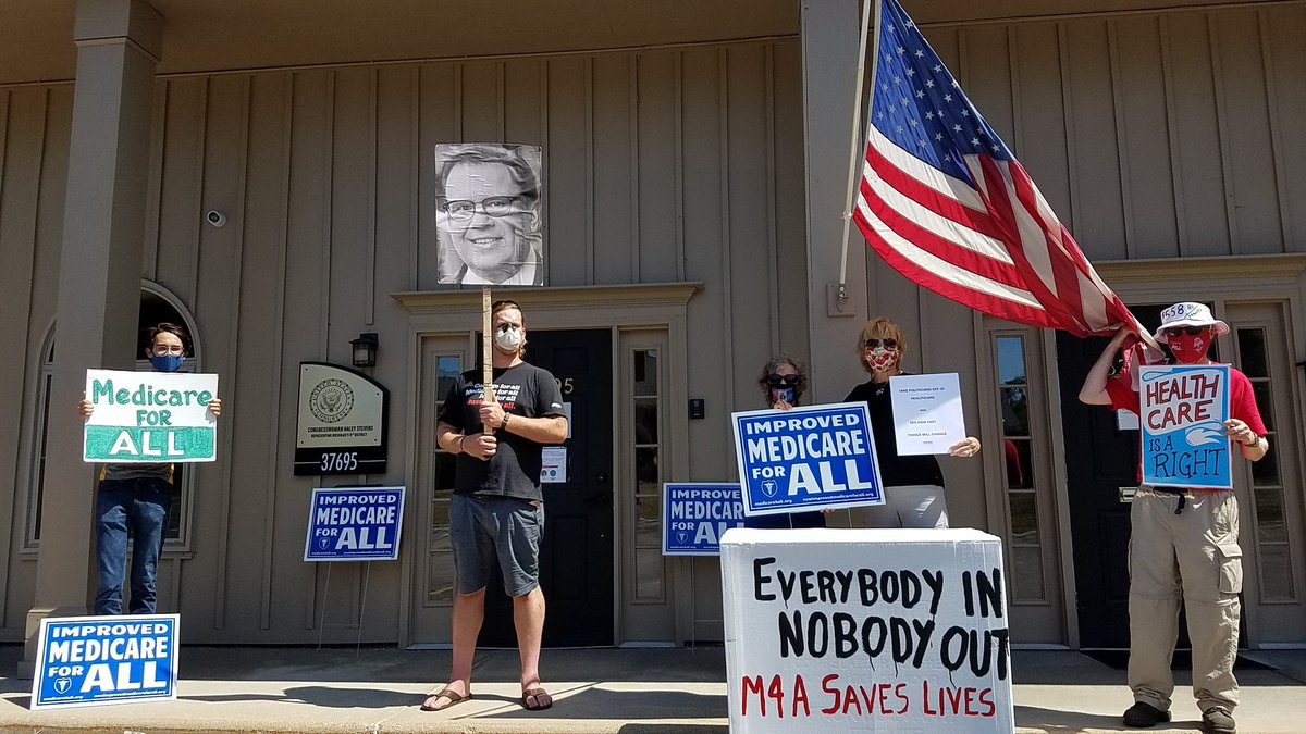 Constituents of  @HaleyLive /  @RepHaleyStevens gathered outside her Livonia office today to remember those who have died from the innumerable shortcomings of our system and fight for  #MedicareForAll.Our system is falling apart. We need relief. We need action.