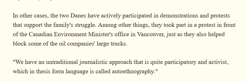 EnviroWatcher's tweet photo. @GeoffDembicki @TheTyee "...a very participatory approach..." "...that breaks with journalistic norms..." "Participated in demonstrations and protests" Basically activists disguised as journalists: keep them out #canborderpac #cdnpoli #TMX https://t.co/puhsB9e0pe https://t.co/R4WO9wiVUV