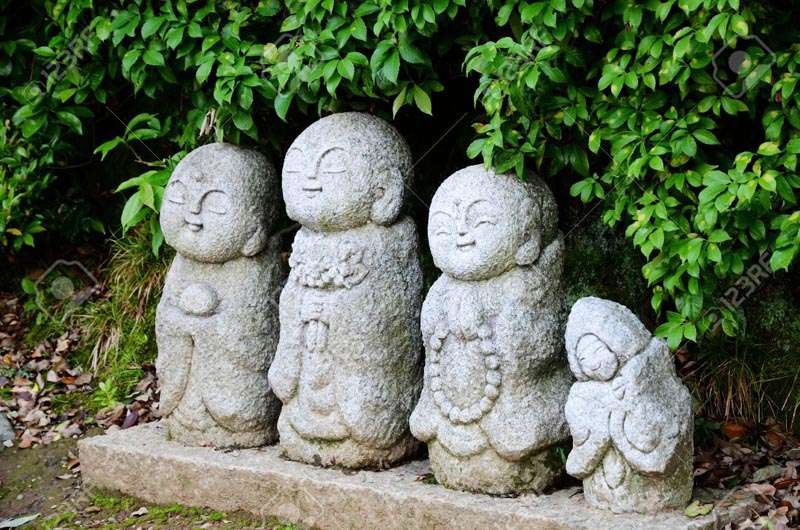 but although that was a Buddhist establishment, it looked more like a shrine. What was the most striking thing was a very large number, I think hundreds, of small Jizo statues. Jizo is a Japanese bodhisattva and jizo statues are very common in rural Japan.