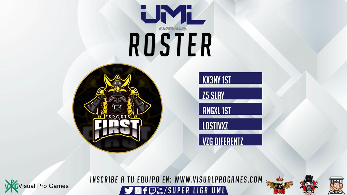 VisualProGames's tweet image. le damos la bienvenida a Roosters Gaming, #First1st y Vicious Level a la Super Liga UML

- En la Super Liga UML actualizas tu roster, logo y gt en 3 minutos no importa si son las 3 am o las 3 pm. puedes hacerlo a la hora que tu quieras y en el día que quieras.