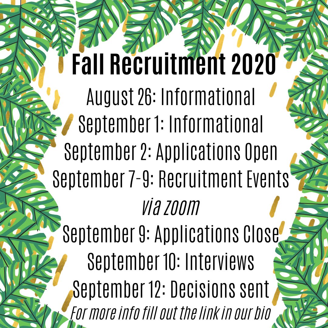 AggieSigmaAlpha's tweet photo. We are so excited to meet you ~virtually~ this fall!! For more information and to receive the links for our informationals fill out the link in our bio! https://t.co/OmniGFh5Fd