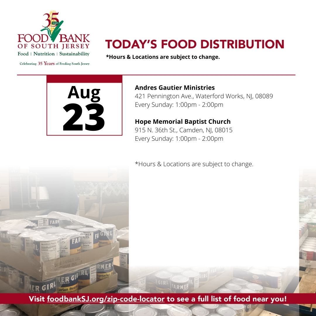 Need help? Find food assistance TOMORROW on August 23, 2020 at these locations. Visit ow.ly/1n1250APmPG for MORE LOCATIONS. #BetterTogether #Covid19 #PlanYourVisit

**Hours &amp; Locations are subject to change, please visit ow.ly/rNWf50APmPE to find an updated list.