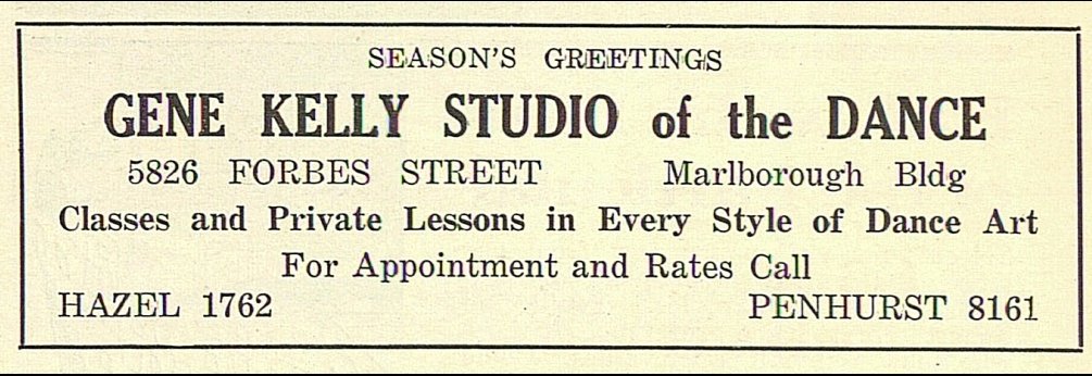 academia de baile, la Gene Kelly Studio of Dance, en la que desarrollaron sus aptitudes para la coreografía.En 1938 comenzó a trabajar en los escenarios de Broadway, junto a Billy Rose.Kelly debutó con la revista musical "Leave it to me", a la que siguieron "Time of your