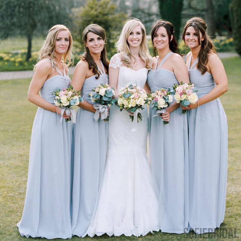 The bridesmaid gowns