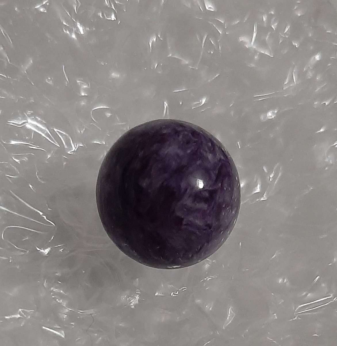 Oldest of the three orders! And the one I messed my address up on  but Jac is, I repeat, great! Part of it would NOT photograph well so that's a short video in the Next tweet. For this one: tiny baby piece of high quality charoite. So purple!!  @VagabondTabby would love.