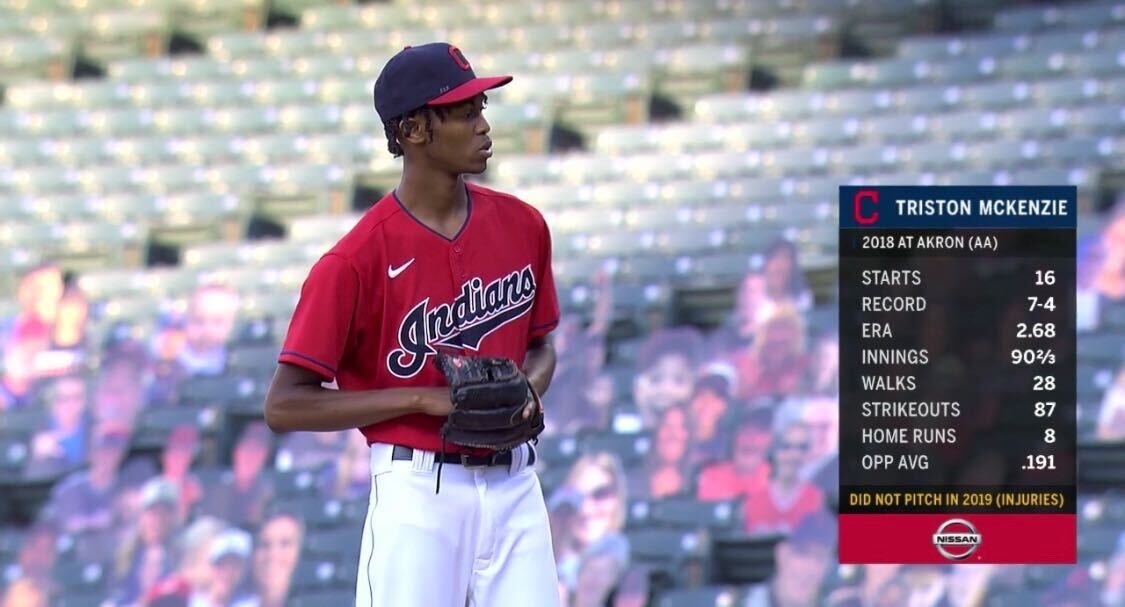 19,817th player in MLB history: Triston McKenzie- born in Brooklyn, NY, but grew up in Royal Palm Beach, FL- 1st round pick in '15- 2nd in all of MiLB in K's with 186 in '17 as a 19-year-old in High-A- myriad injuries = last MiLB outing was 8/30/18- nickname: Dr. Sticks