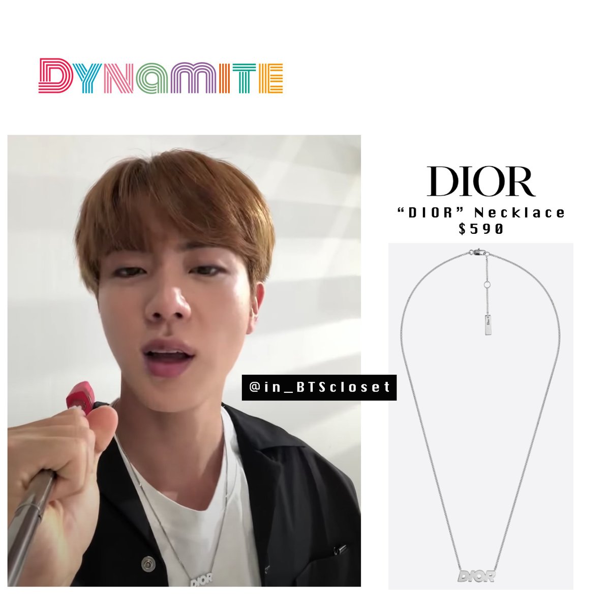 BTS JIN ジン着用　DIORネックレス 752393f906ce87fcef2821c1b6a6f3