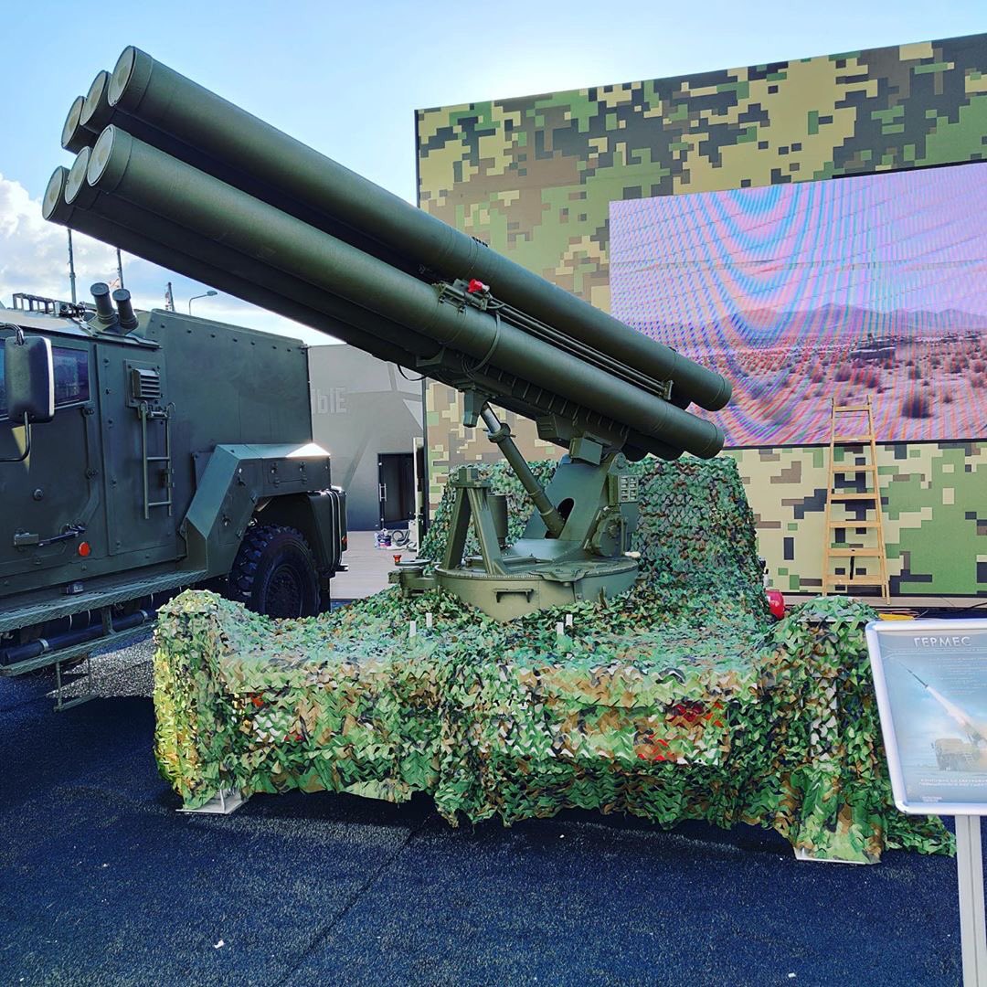 Photo of the Hermes 100km range ATGM at the Army 2020 expo and photos released by KBP Tula. 21/ https://www.instagram.com/p/CEMjUwaHvAs/?igshid=poudpugm5iez