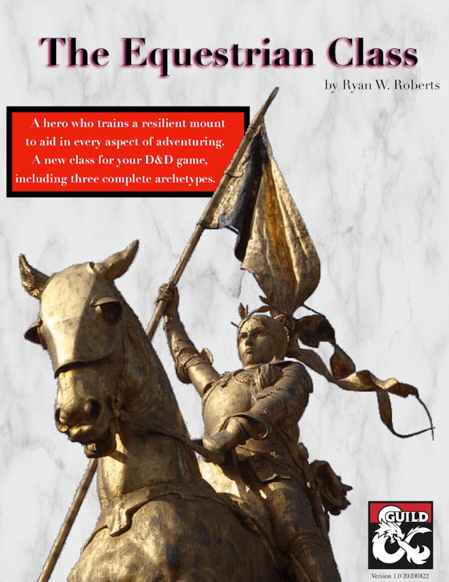 For over 3 years, I've been developing a class for 5e D&amp;D to feature mounted combat. I finally feel it's ready for the world's eyes. I hope you'll give it a look and consider using it in your game!
dmsguild.com/product/325292…

<a href="/dms_guild/">Dungeon Masters Guild</a> <a href="/Wizards_DnD/">Dungeons & Dragons</a> <a href="/JeremyECrawford/">Jeremy Crawford</a> <a href="/TheDMPastor/">Rory is not here right now</a>