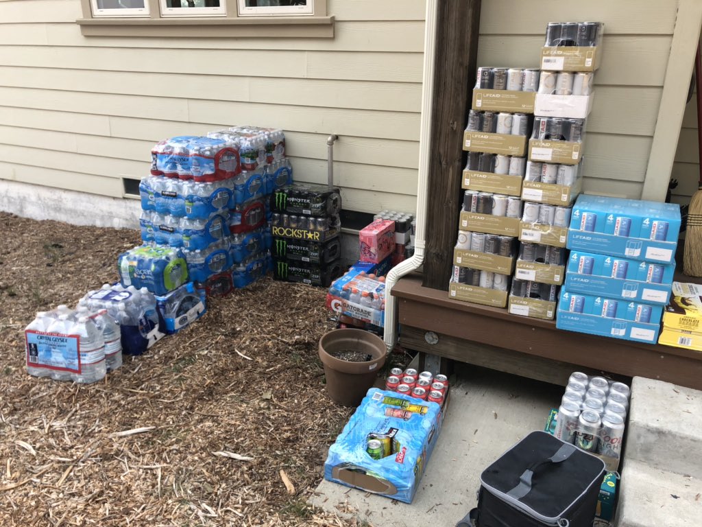 Many thanks to the folks at the bottom of Bonny Doon Rd. giving supplies to the vehicles allowed through. We’re a well-supplied community fire crew up here.  #wellsuppliedmilitia  #CZULightningComplex  #BonnyDoon