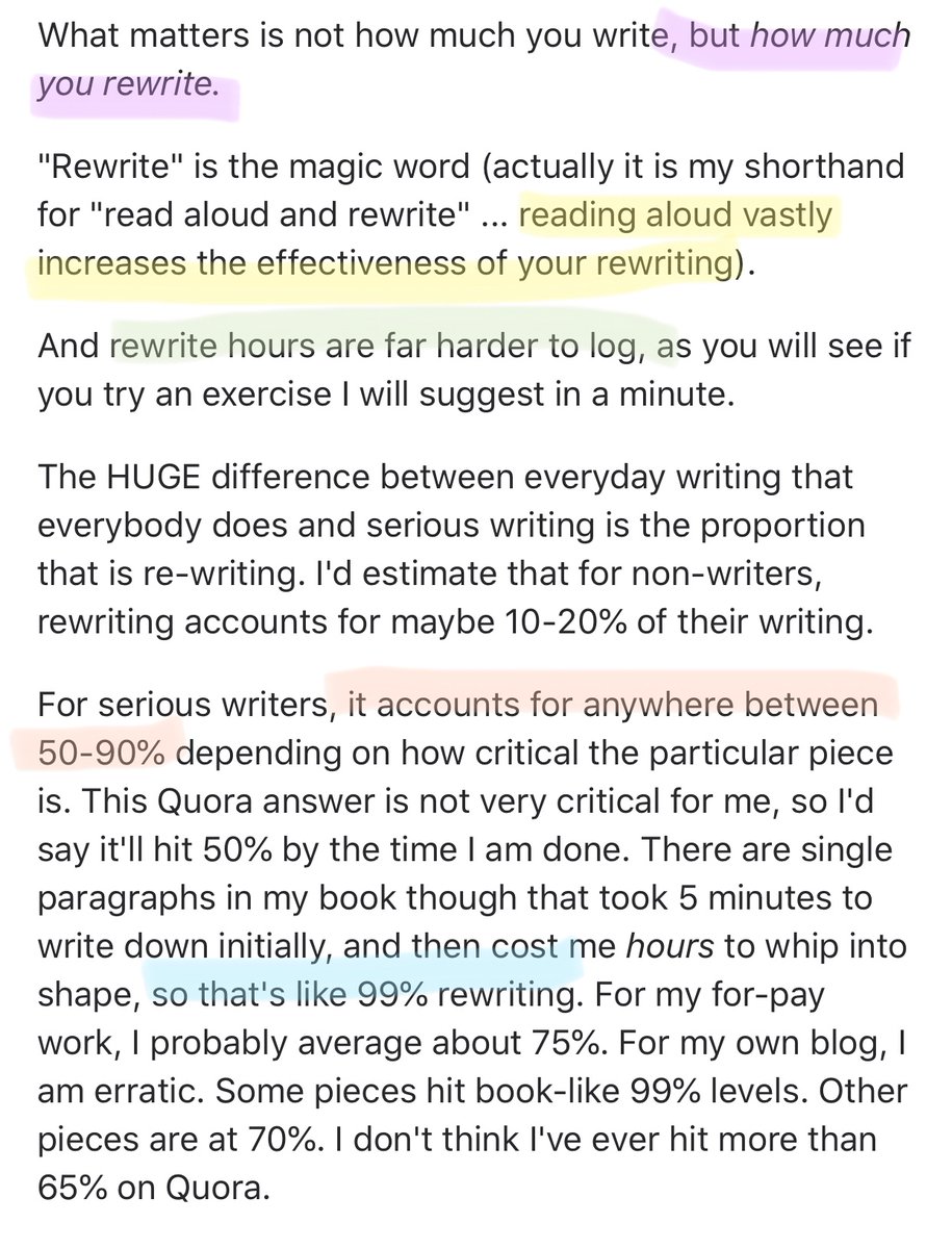 The importance of re-writing is a subtle point, but it’s stuck with me ever since  @vgr wrote about it a couple years ago. Editing isn’t usually fun, but it’s how you improve as a writer.