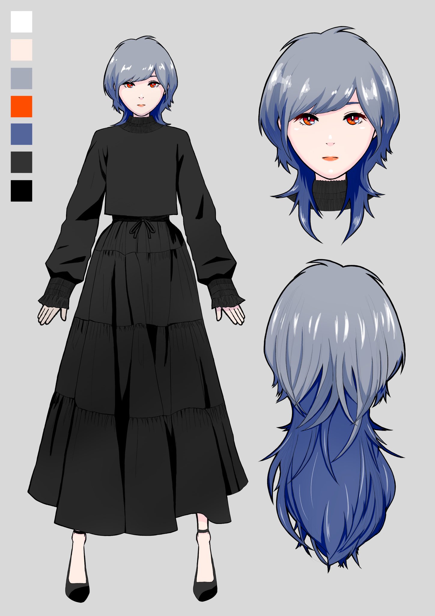 تويتر 内原 على تويتر キャラクターデザイン ウルフカット ブルーインナーカラー Illustration イラスト 内原絵 T Co Xawha2lmso
