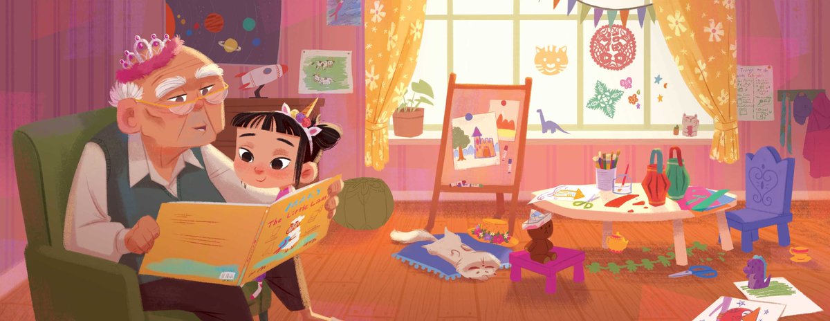 This "...funny and heartwarming story about overcoming cultural differences and connecting across generations" comes from  @kmoorebooks with colorful & soul-soothing illustrations by  @xindiyanart that's sure to make you smile. (Oh! There's a recipe for fried rice in the back!)