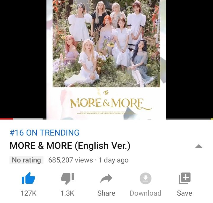 TWICEYTData's tweet photo. 720K views or more before our streaming party at 2PM KST!

Keep streaming this along with @JYPETWICE MVs.
▶️https://t.co/j8k3xmnSG9

#MOREandMOREenglishver https://t.co/FuFwTMsJGj