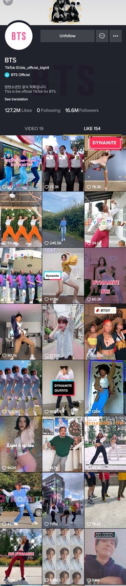 [ BTS Tiktok Thread ] @BTS_twt liked so many Video's and also commenting too All Armys look so happy  #Dance_Dynamite ( BTS Dynamite )