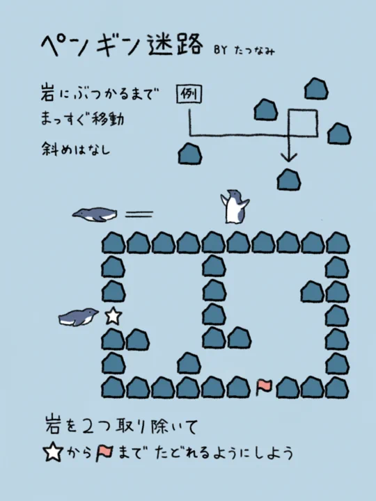 ゴールまでの道筋が分かった時のすっきり感がすごい！「ペンギン迷路」が話題に！