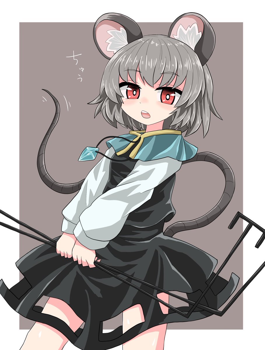 nazrin 1girl animal ears tail mouse ears solo mouse tail grey hair  illustration images