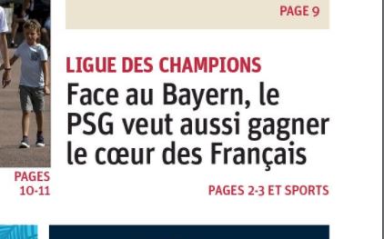 Et chez les Lyonnais, éliminés en demi-finale et rivaux du PSG ? Une petite place en bas de la une du "Progrès" et, là-aussi, le constat est posé : Paris ne fait pas l'unanimité.