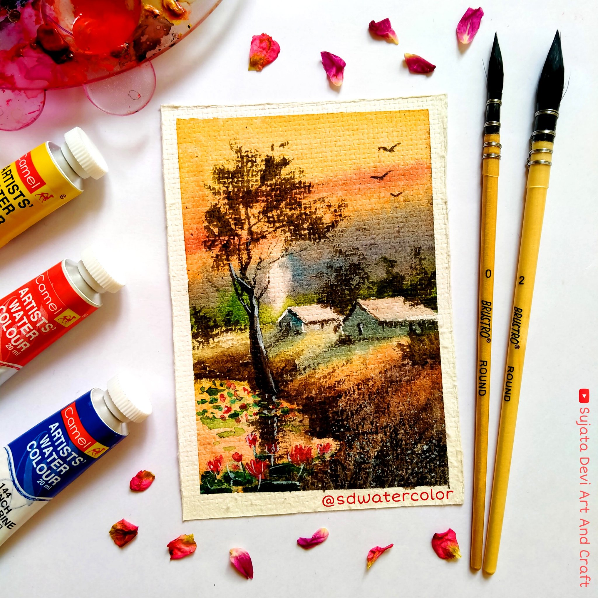 WATERCOLOR PAINTING ON HANDMADE PAPER 