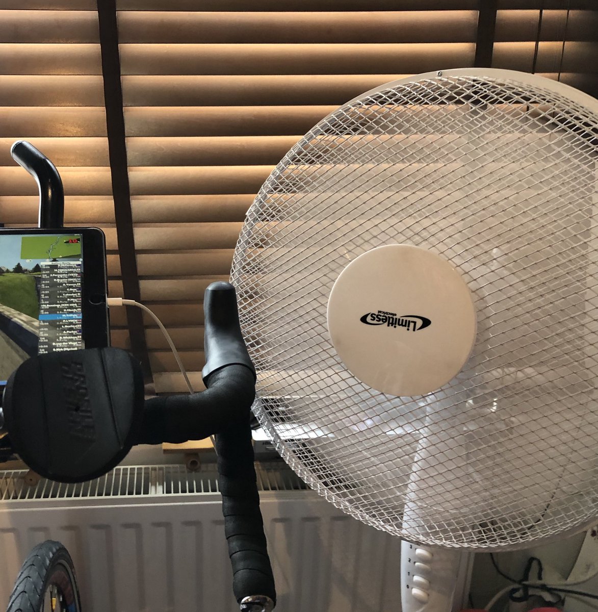 coynes's tweet photo. One of the things I like most about using my turbo, is I get to ride with one of my biggest fans.... #dadjokes #tripals #triathlon #uktrichat https://t.co/8cj86K12TL