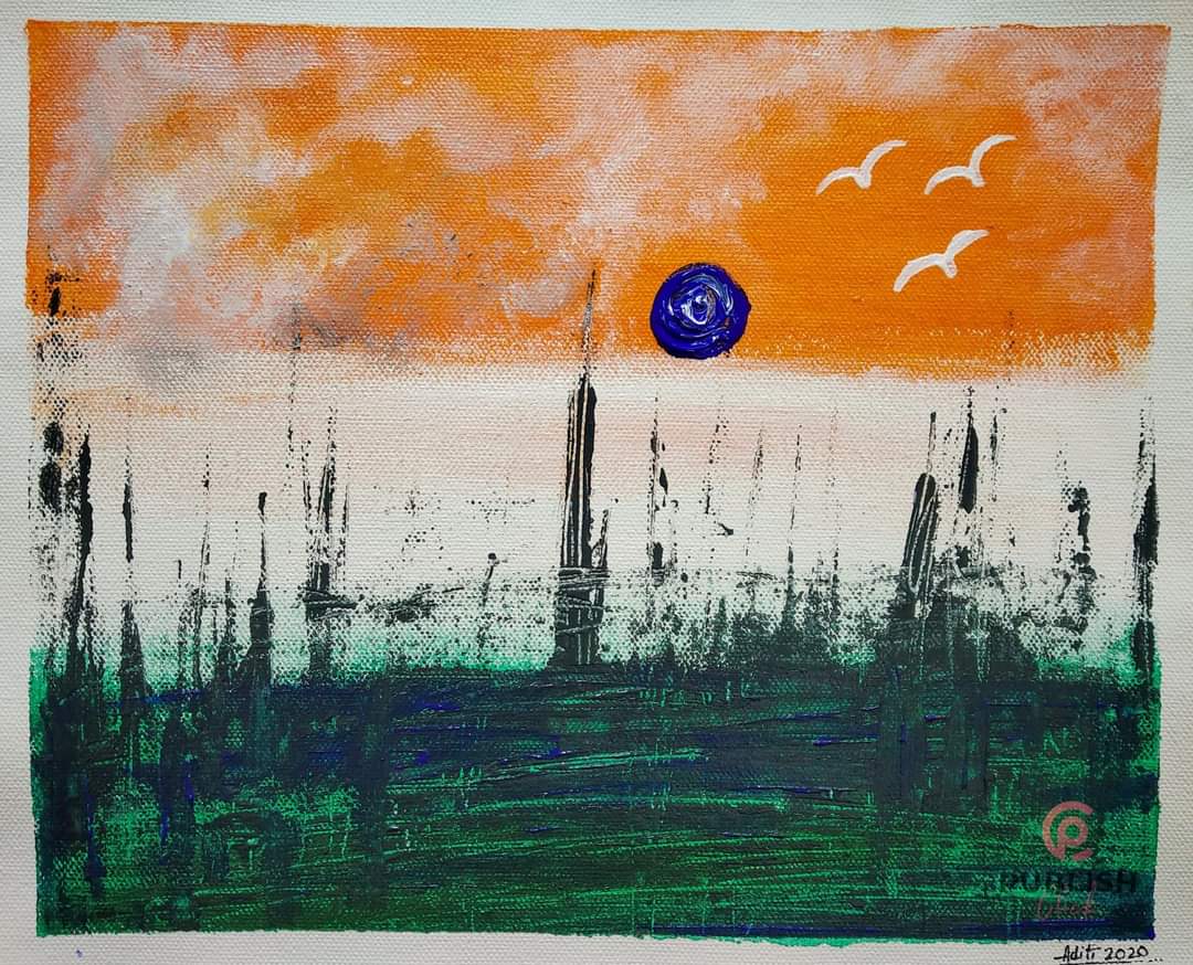 decorpalette's tweet photo. PROUD TO BE AN INDIAN
My abstract painting of our national flag.
#indianflagpainting #publishclick #independencedayspecial #ProudToBeAnIndian #paintwithaditi
Size: 12''x 10'' on Canvas Cloth
You can watch the video of making this painting on YouTube: https://t.co/xUzbHnMfPb https://t.co/29RMRrAXRF