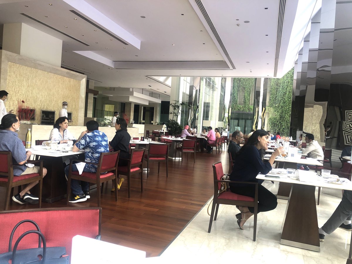 virsanghvi's tweet photo. First time in a restaurant since mid March!
⁦@OberoiGurgaon⁩ https://t.co/Le277uSIof