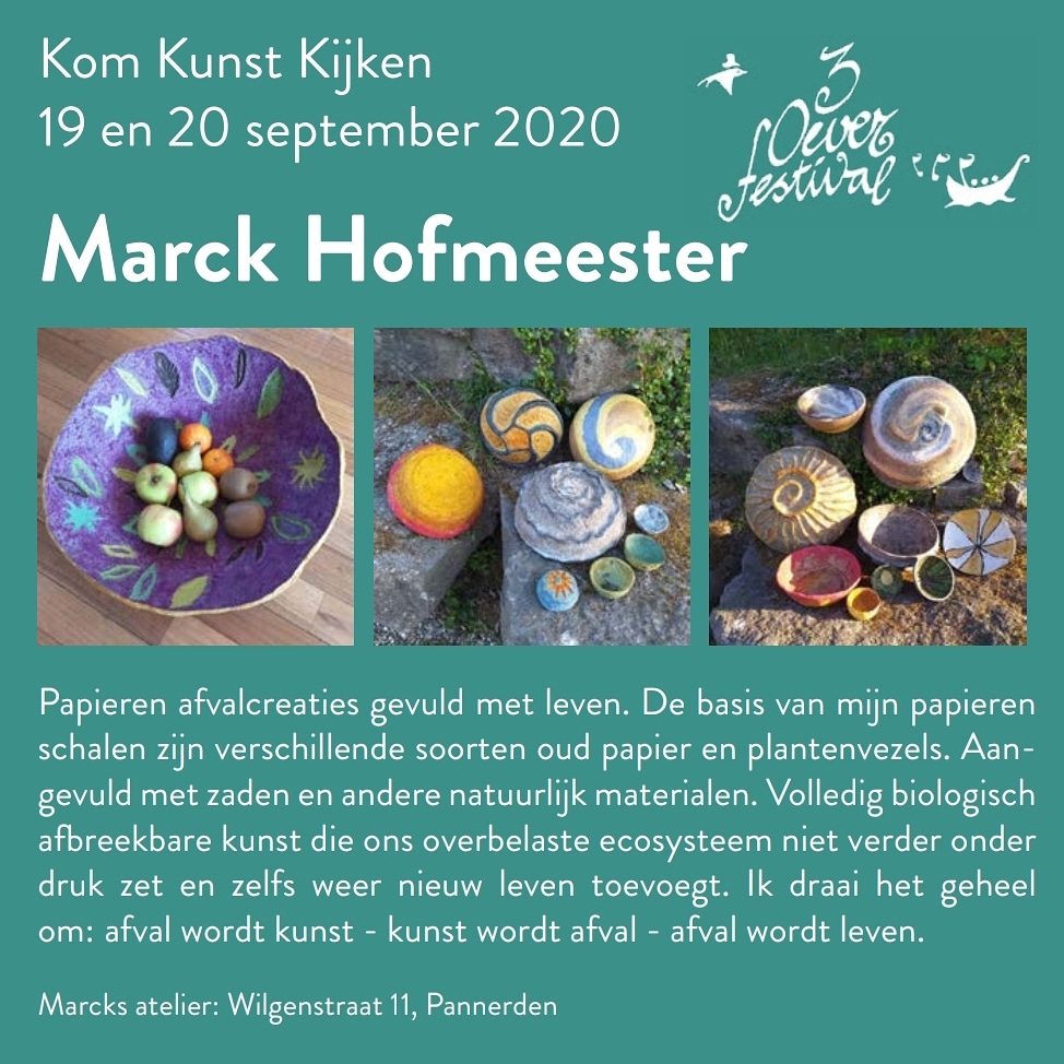 3oeverfestival's tweet photo. Kom Kunst Kijken tijdens het 3 Oever Festival in het atelier van Marck Hofmeester. Hij exposeert in de 3 Oever Atelier Route zijn papieren afvalcreaties. #doesdelen #agendatip #komkunstkijken #3oeveratelierroute #3oeverfestival www.3oeverfestival https://t.co/mF1fA6Zrur
