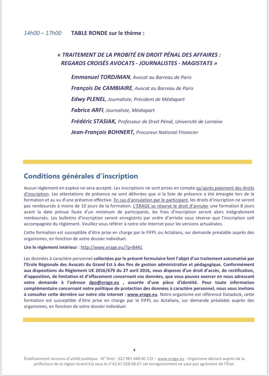 🚨🚨🚨
ATELIERS DE DROIT PÉNAL

Compte-tenu des règles sanitaires imposées, nous risquons de devoir limiter les places et il y a déjà de nombreuses inscriptions.
Ne tardez pas à vous inscrire, vous risqueriez de manquer cet événement exceptionnel.