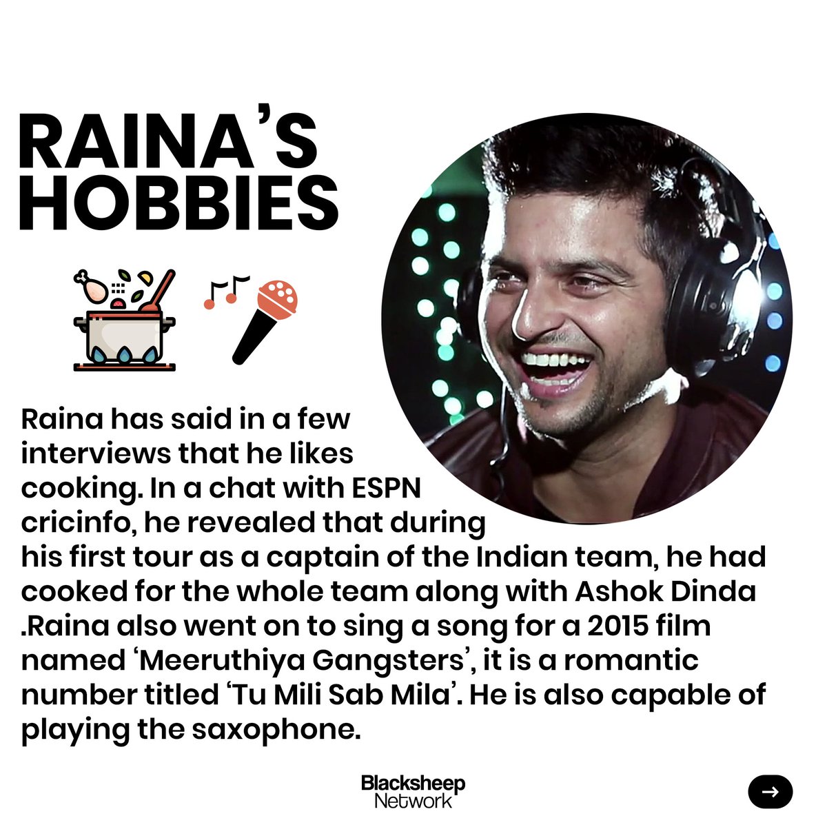 BlksheepNtwrk's tweet photo. Blacksheep Network aspires to play a tribute to Suresh Raina, by unveiling various milestones throughout the span of his career. He will always be cherished and remembered.
#BlacksheepNetwork #Breakingodds #SureshRaina #Cricket https://t.co/OJkkU1FqY6