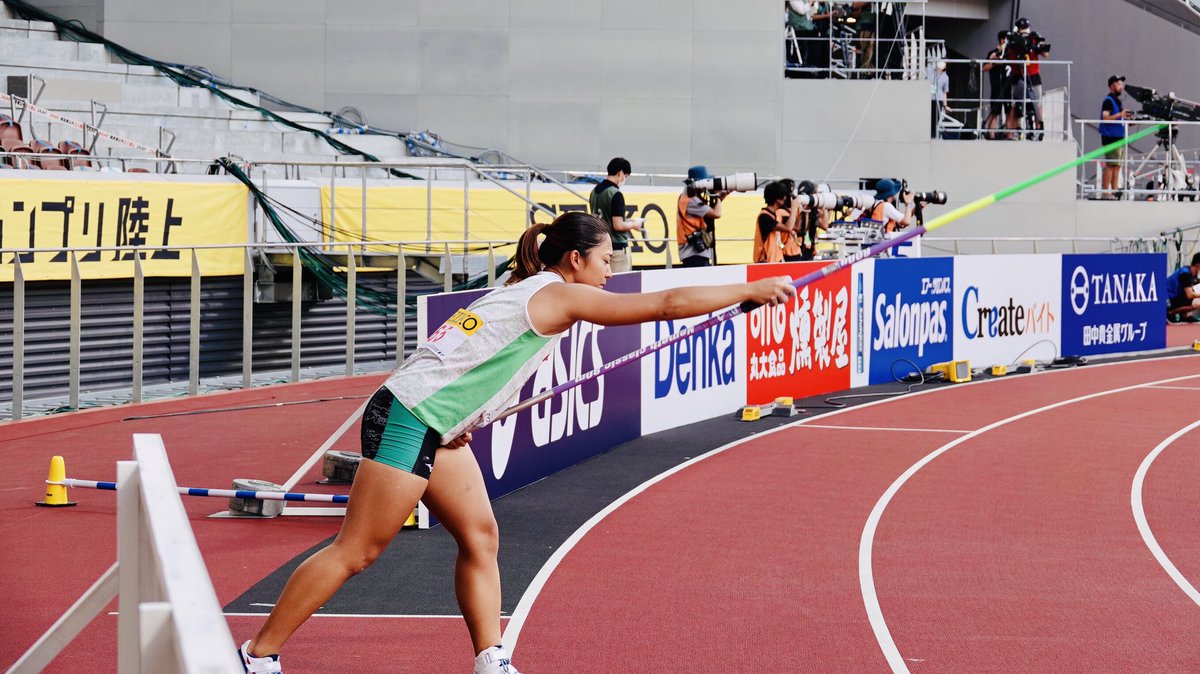 jaaf_official's tweet photo. 【#セイコーGGP】
◆女子やり投
1位 #北口榛花（JAL）59m38
2位 #斉藤真理菜（スズキ）58m64
3位 #佐藤友佳（ニコニコのり）57m95

ご声援ありがとうございました🙌🙌🙌
https://t.co/QbSlXSPoZr

#未来へ刻め #JAAF #陸上 https://t.co/sIvoZdHUKt