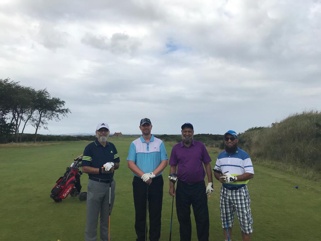 RifaaqatAli59's tweet photo. Golfing weekend at #HomeofGolf, #StAndrews #Scotland. Great weather, great #GolfBuddies @MHendersonSCT. Staying Dundee, across #TayBridge, performed #salaat in #StAndrewsHotel boardroom, played #EdenCourse Saturday https://t.co/T0XQJ20opq