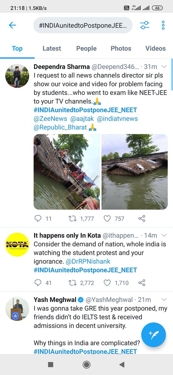 Deepend34697058's tweet photo. The proof is to displayed against JEE_NEET Exam...Almost all of the student wants to Postponed exam in Covid19..Pls tweet to these news channels as much as possible with our problems..that It could be shown on its news channel. @PMOIndia @aajtak
#SATYAGRAH_AgainstExamsInCovid https://t.co/cKDh59p9Ub