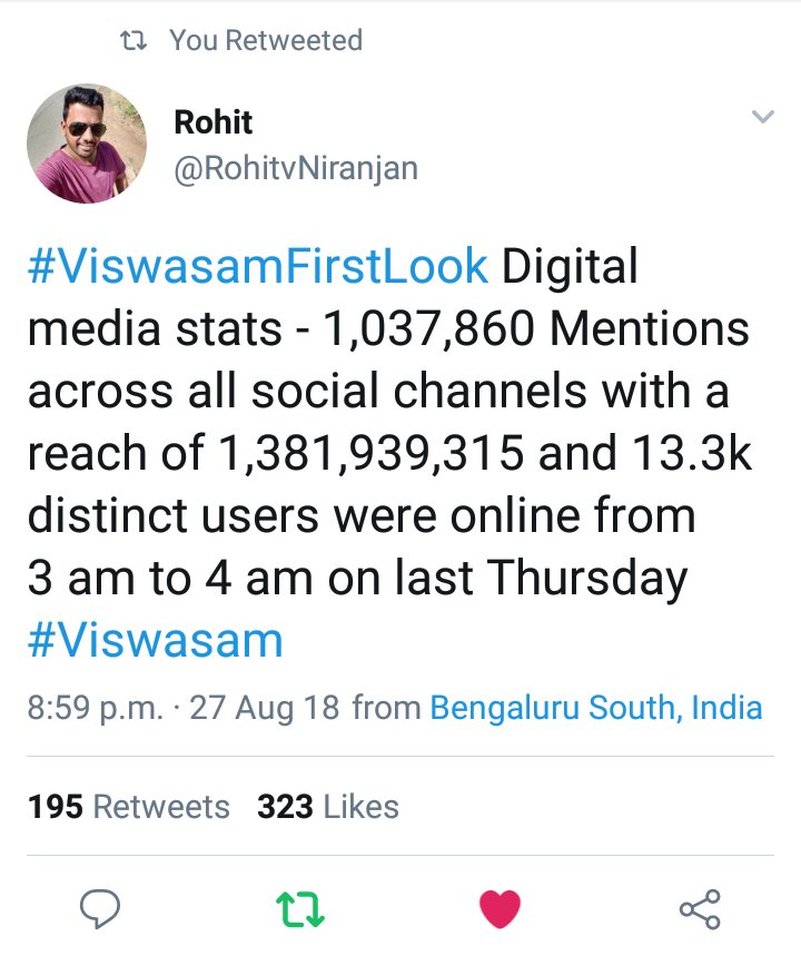 On this day..

#viswasamfirstlook was released at  3:40am

#valimai
